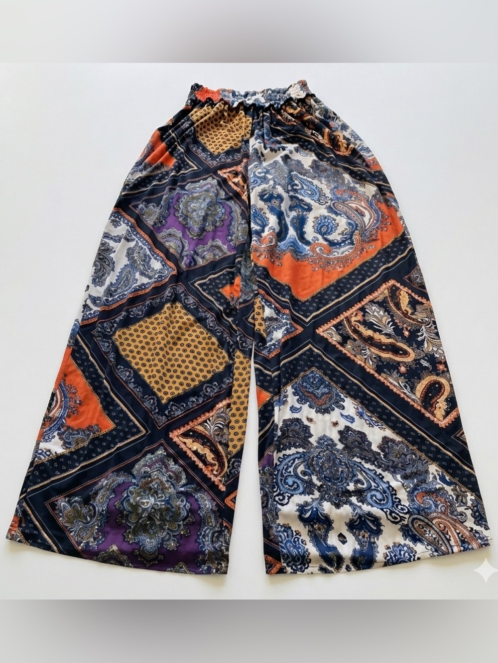 Meg & Margot Boho Paisley Wide Leg Palazzo Pants Women’s Small